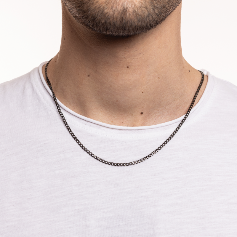 Collana Catena Rock pvd nero - immagine 2