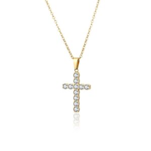 Collana Croce Grande pvd dorato