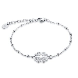 BRACCIALE QUADRIFOGLIO CRISTALLI