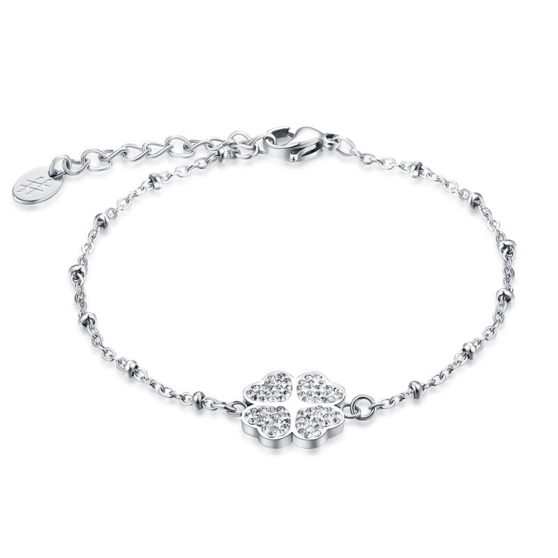 BRACCIALE QUADRIFOGLIO CRISTALLI