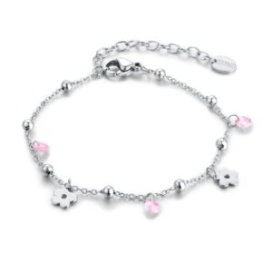 Bracciale Catena Pallini Fiori e Cristalli