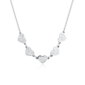 Collana 5 Cuori con Cristalli