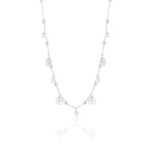 Collana Catena Pallini Quadrifoglio e Cristalli