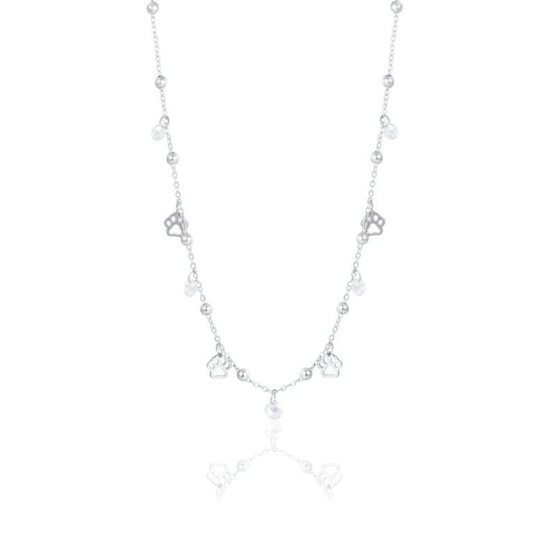 Collana Catena Pallini Zampine e Cristalli