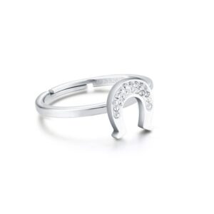 ANELLO FERRO DI CAVALLO REGOLABILE CON CRISTALLI