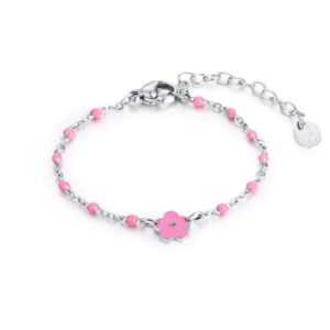 Bracciale Bimba Fiore Catena Rosa