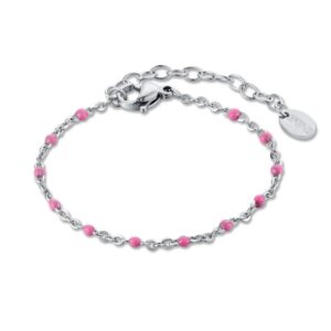Bracciale Catena Smalto Rosa