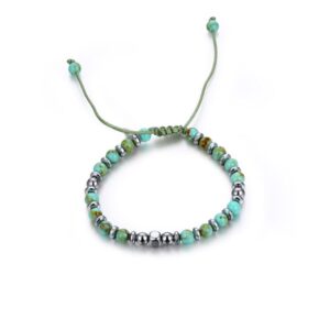 Bracciale Corda Pietre Verdi