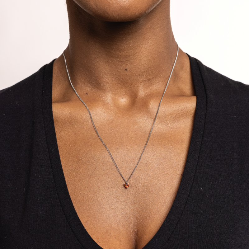 Collana Cristallo Cuore Pendente Rosso - immagine 2