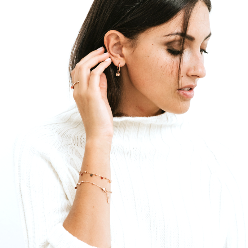 Bracciale Cuori Rosè e Cristalli Rossi - immagine 5