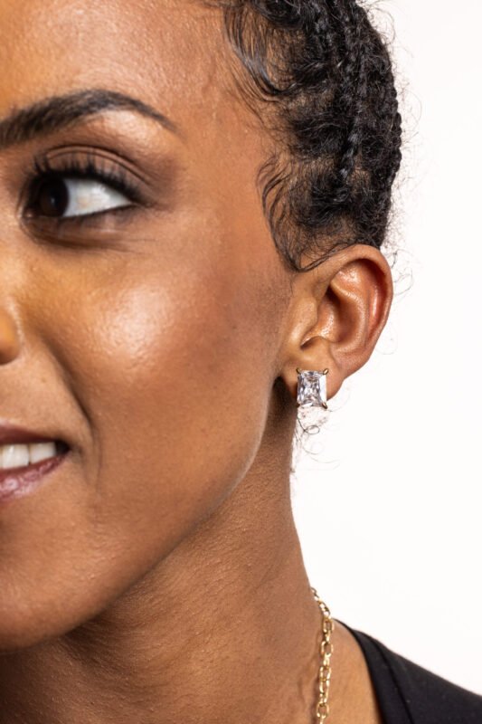 Orecchini Cristalli Baguette pvd Oro - immagine 2