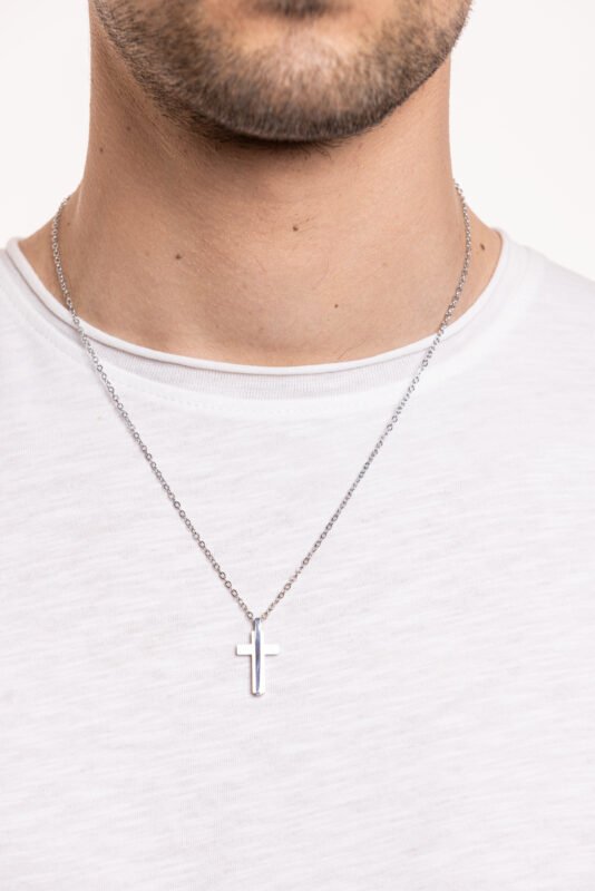 Collana croce satinata - immagine 2