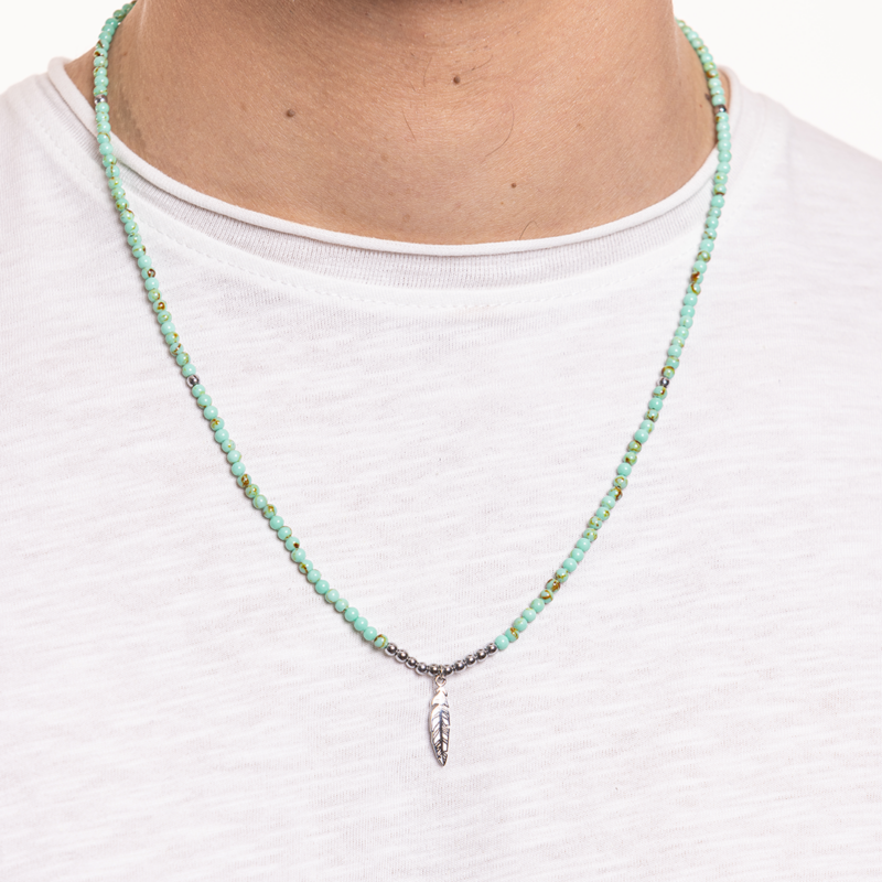 Collana turchese e piuma - immagine 2
