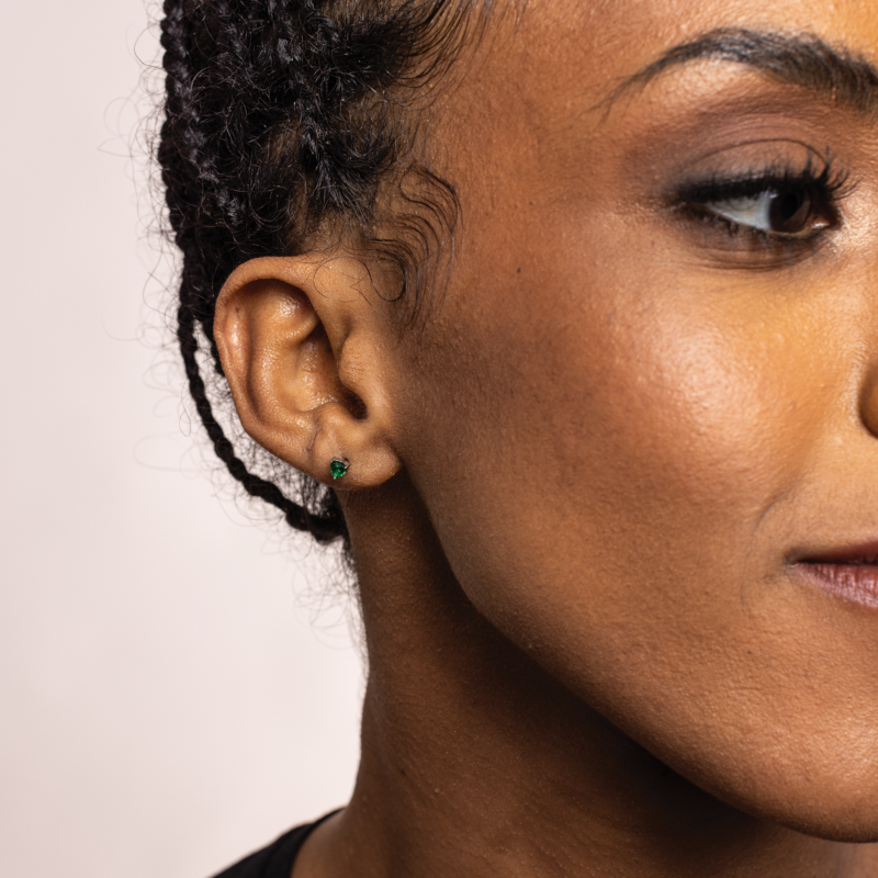 Orecchini Piercing Cuore Turchese - immagine 2