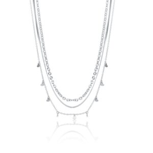 Collana Triplo Filo con Cuoricini