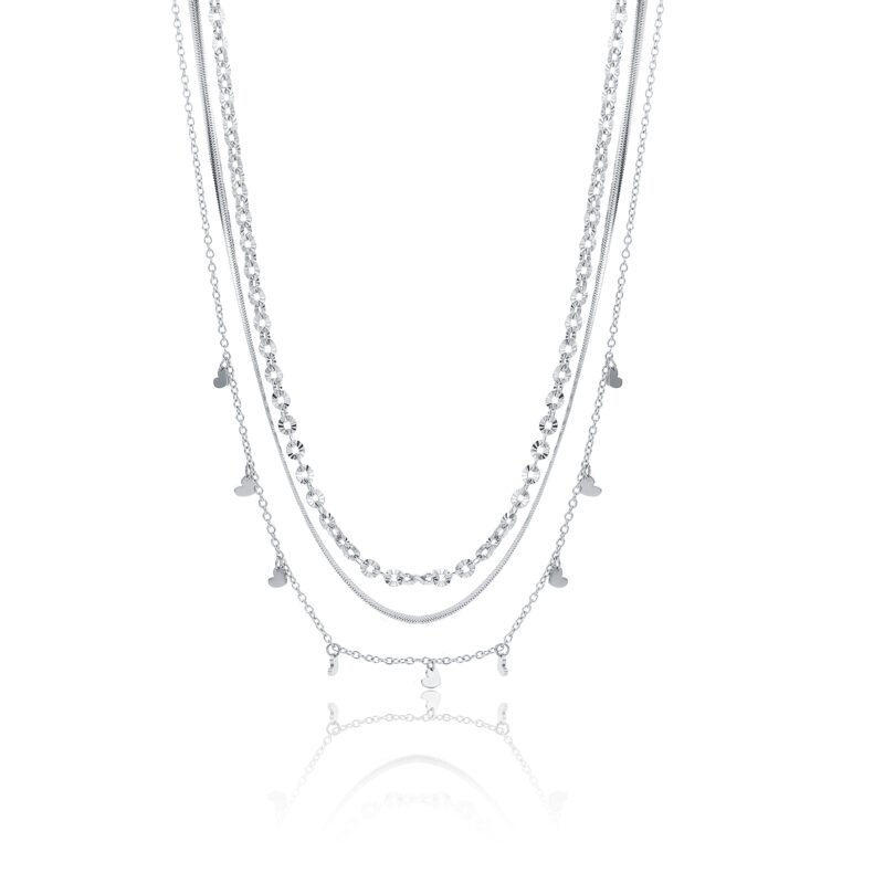 Collana Triplo Filo con Cuoricini