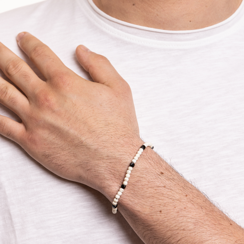 Bracciale Uomo Acciaio e Ematite - immagine 2