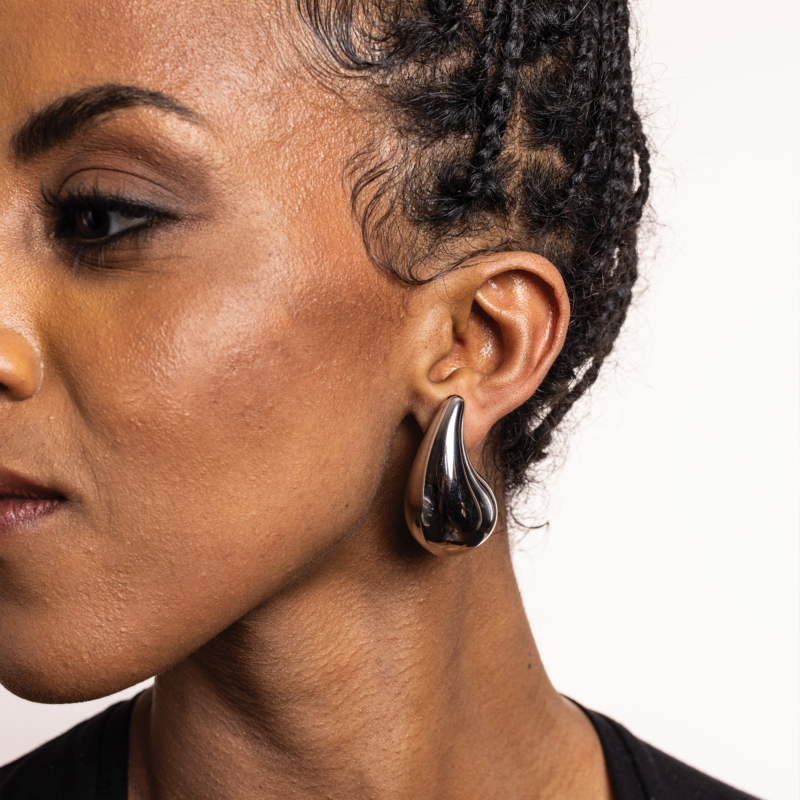 Orecchini Drops 42 mm Acciaio - immagine 2