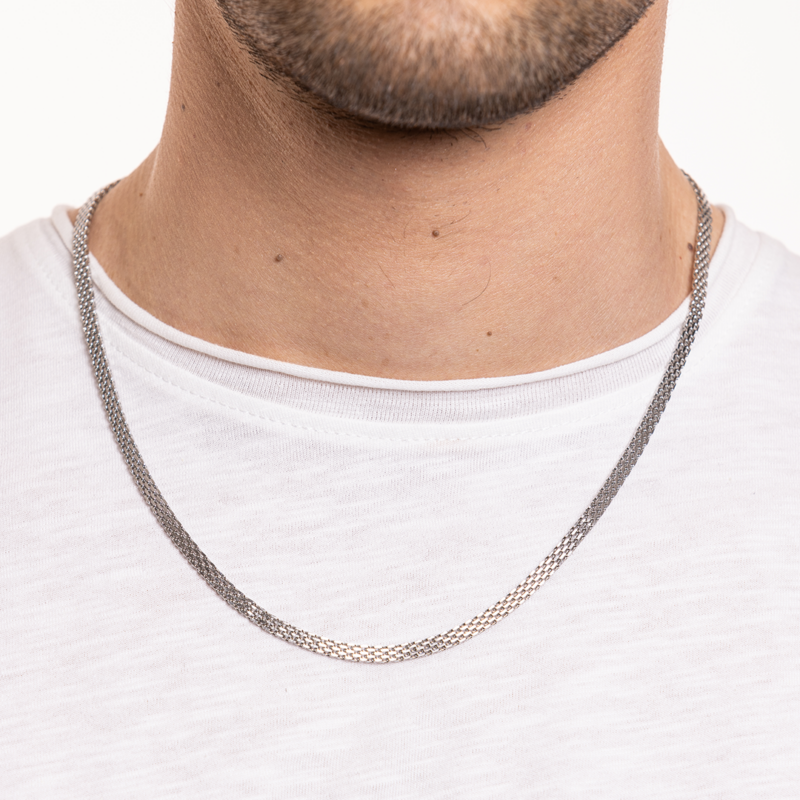 Collana Catena Mesh Acciaio - immagine 2