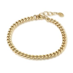 Bracciale Grumetta Piatta 5mm 20+3cm Ip Oro
