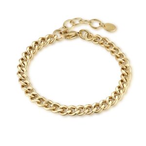 Bracciale Grumetta Piatta 5mm 16+3cm ip Oro