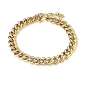 Bracciale Grumetta Piatta 8mm 20+3cm Ip Oro