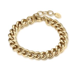 Bracciale Grumetta Piatta 8mm 16+3cm Ip Oro