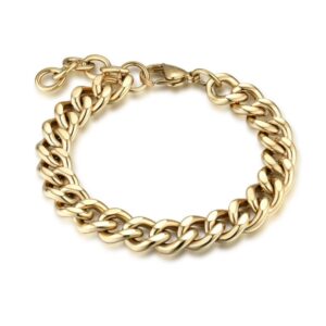 Bracciale Grumetta Piatta 11mm 20+3cm Ip Oro