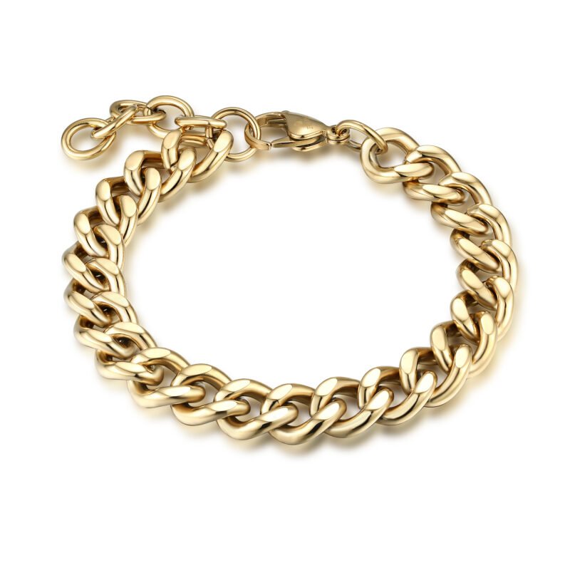 Bracciale Grumetta Piatta 11mm 20+3cm Ip Oro