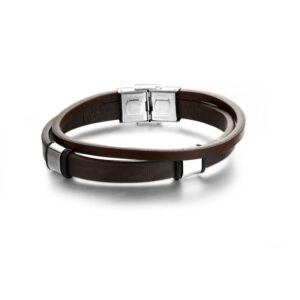 Bracciale Doppio Pelle Marrone