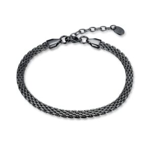 Bracciale Catena Mesh Acciaio Pvd Nero
