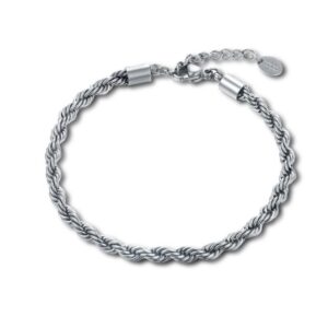 Bracciale catena corda acciaio