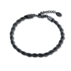Bracciale catena corda PVD nero