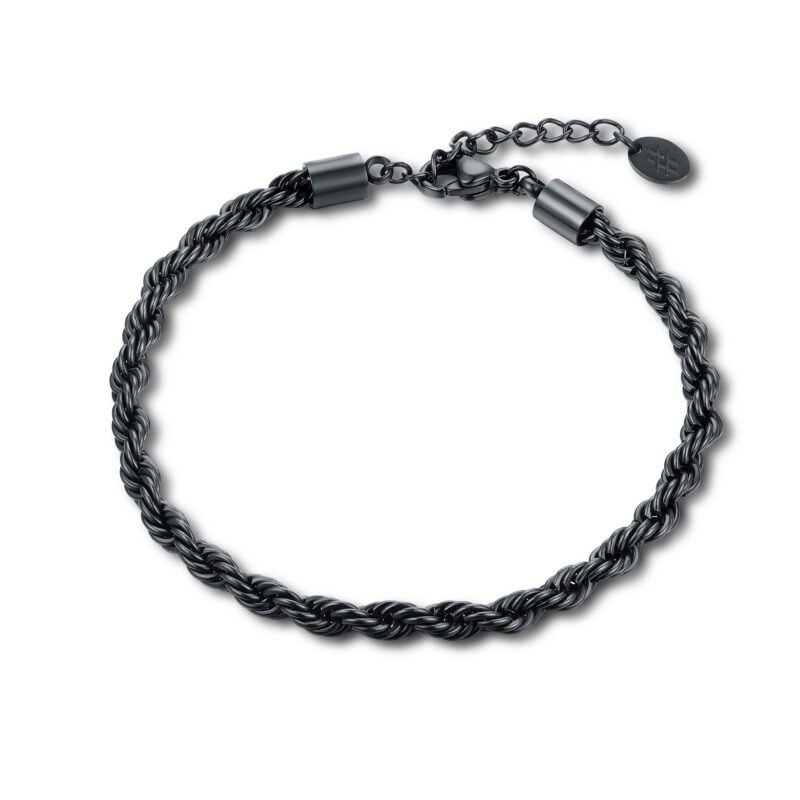 Bracciale catena corda PVD nero