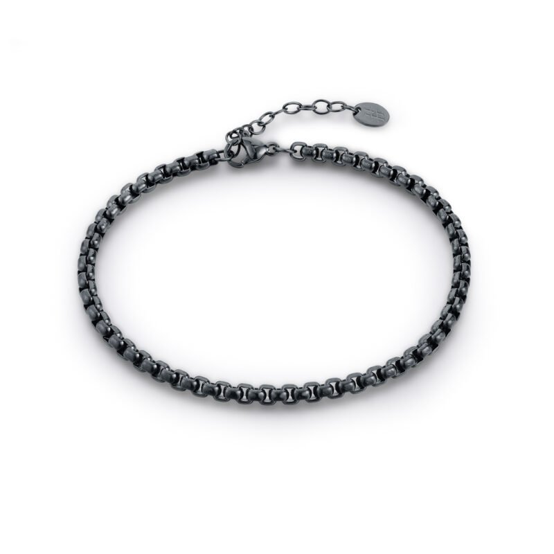 Bracciale Catena Rolò Quadrata pvd nero