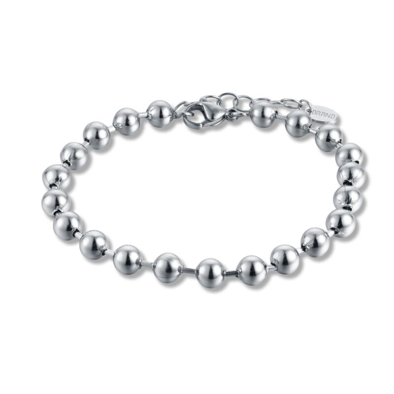 Bracciale Sfere 6 mm Uomo Acciaio