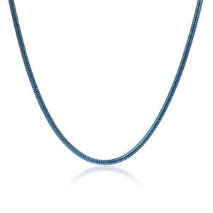 Collana catena coda di topo PVD blu