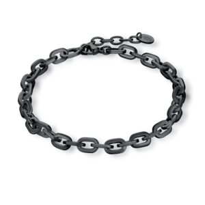 Bracciale con Maglia a Catena PVD Nero