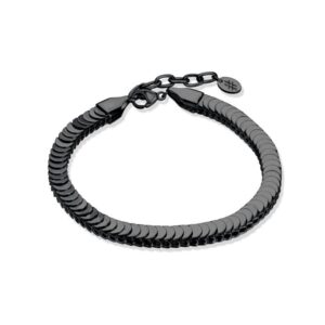 Bracciale con Maglia Cubic Snake PVD Nero