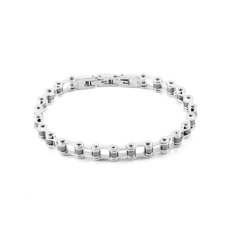 Bracciale Catena Bicicletta Acciaio e Metal Gun