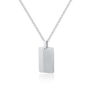 Collana con targhetta satinata