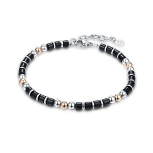 Bracciale Uomo Acciaio e Ematite