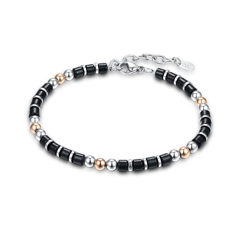 Bracciale Uomo Acciaio e Ematite
