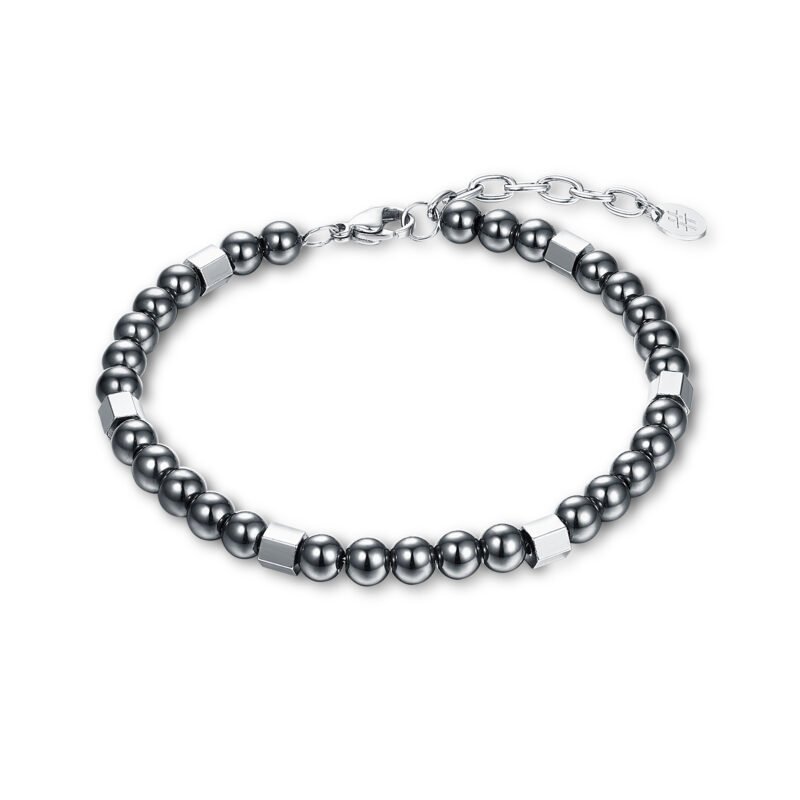 Bracciale Uomo Acciaio e Ematite
