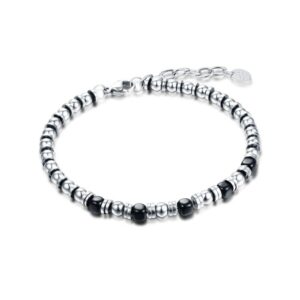 Bracciale Uomo Acciaio e Ematite