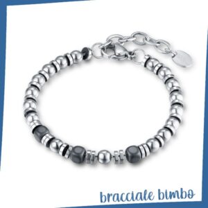 Bracciale Acciaio e Ematite BIMBO