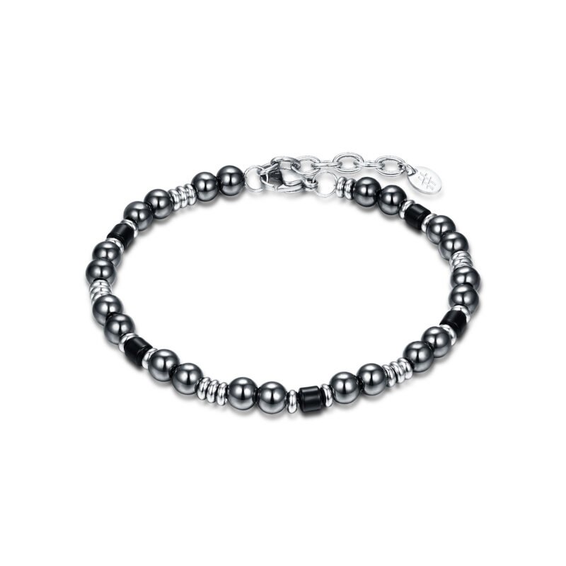 Bracciale Uomo Acciaio e Ematite