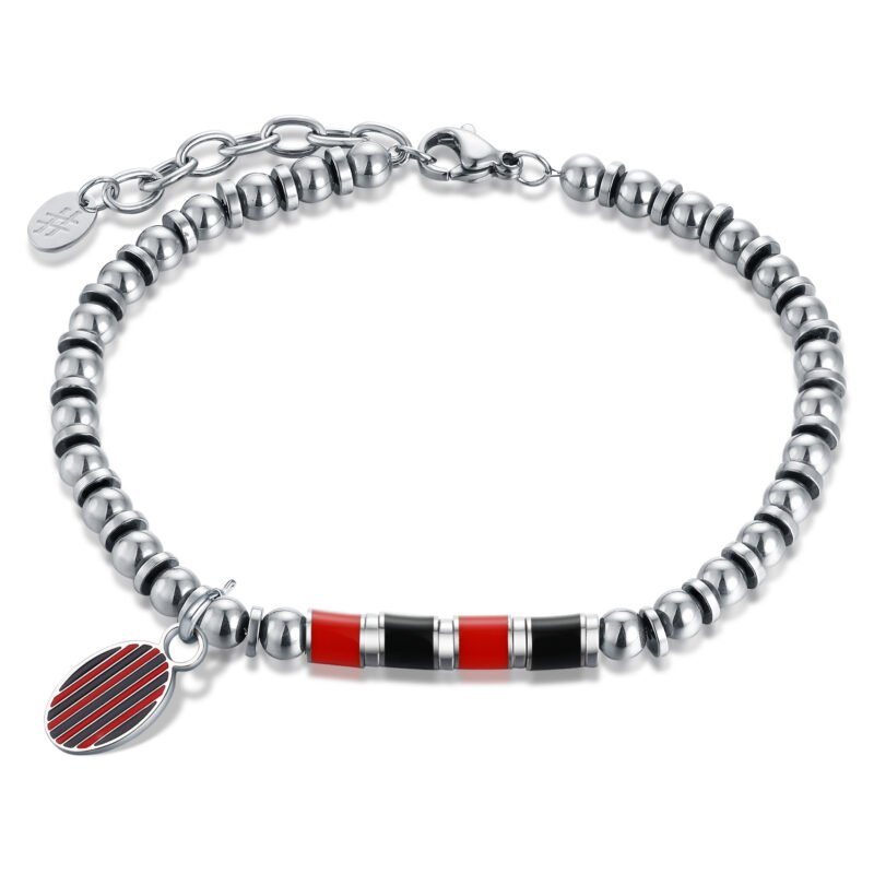 Bracciale Rosso Nero Misura Uomo - immagine 3