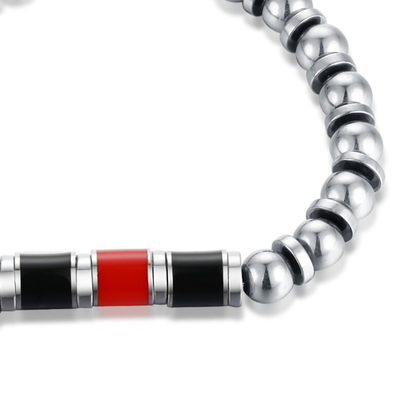 Bracciale Rosso Nero Misura Uomo - immagine 4