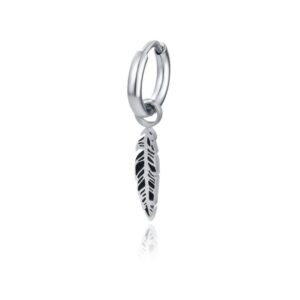 Orecchino Cerchio con piuma smaltata